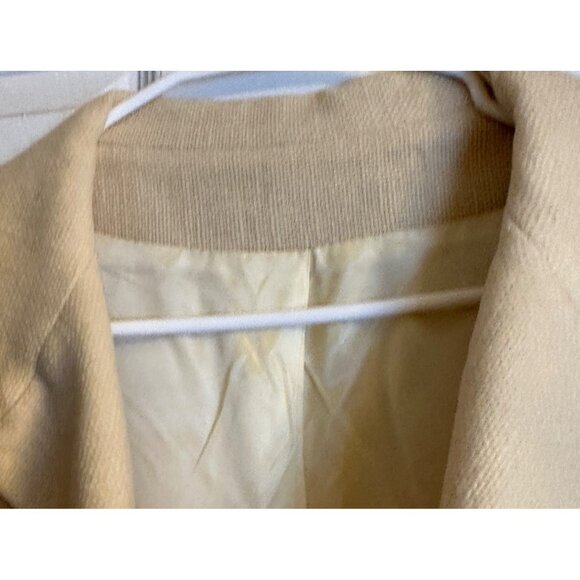 Womens Size Large Yellow Winter Classic  Outerwear Wool Blend Casual Long Coat - Picture 12 of 14